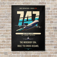 Thumbnail for Boeing 747-200B vertical canvas print - framed - black background