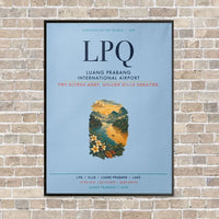 Thumbnail for Luang Prabang International Airport LPQ vertical canvas print - framed - light blue background