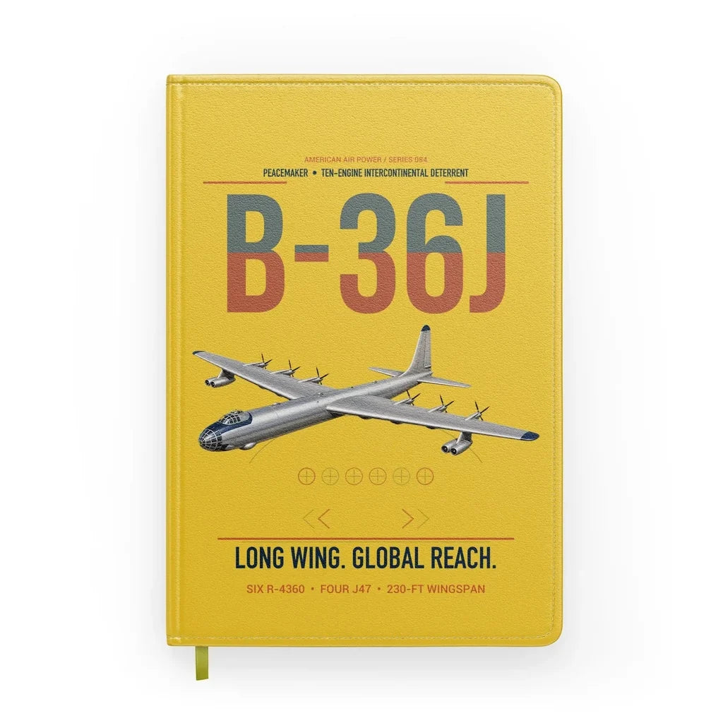 B-36J Peacemaker design on yellow notebook