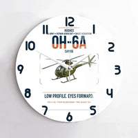Thumbnail for Hughes OH-6A Cayuse design on white no frame wall clock