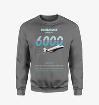 Thumbnail for Bombardier Global 6000 design on gray sweatshirt