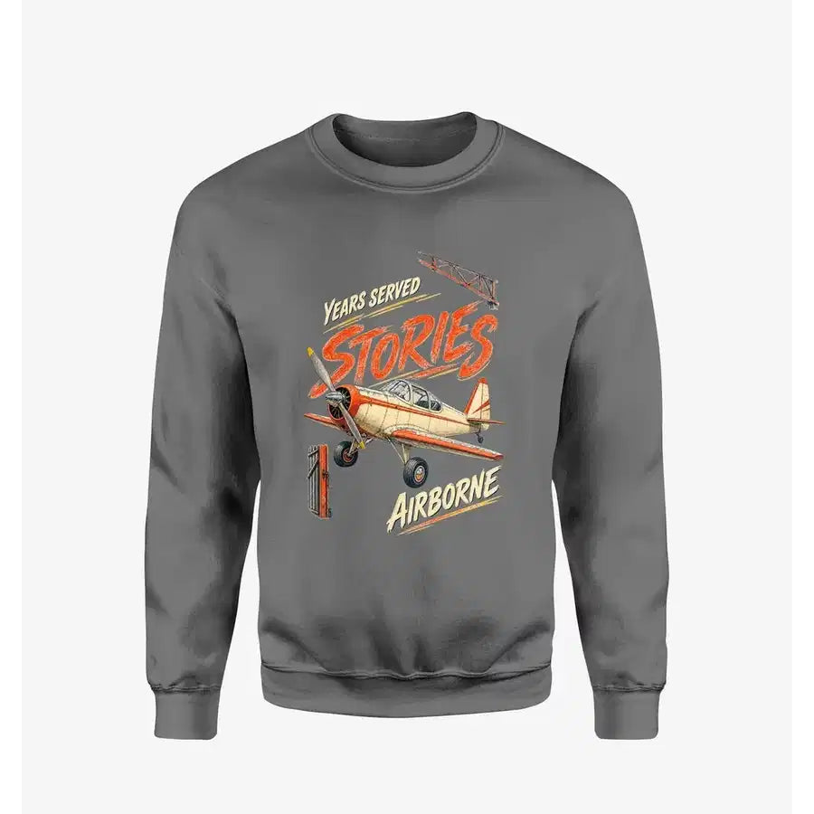 Years Served Stories Airborne design on gray sweatshirt