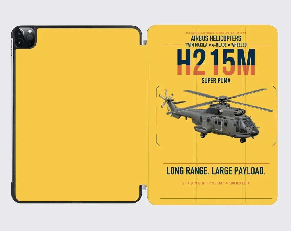 Airbus H215M design on yellow ipad tablet case