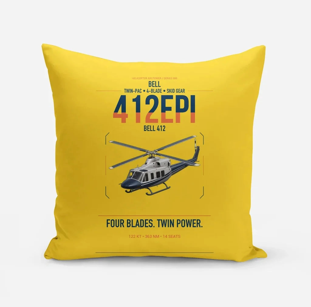 Bell 412EPI design on yellow pillow