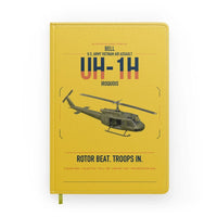 Thumbnail for Bell UH-1H Iroquois design on yellow notebook