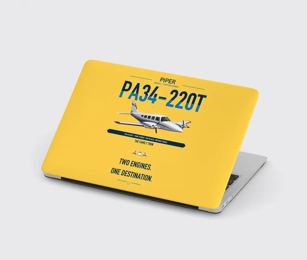 Piper PA-34-220T Seneca V design on yellow MacBook case