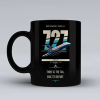 Thumbnail for Boeing 727-200 double-side print on black ceramic mug