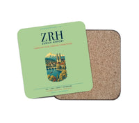 Thumbnail for Zurich Airport (ZRH) design on light green 1 piece coaster