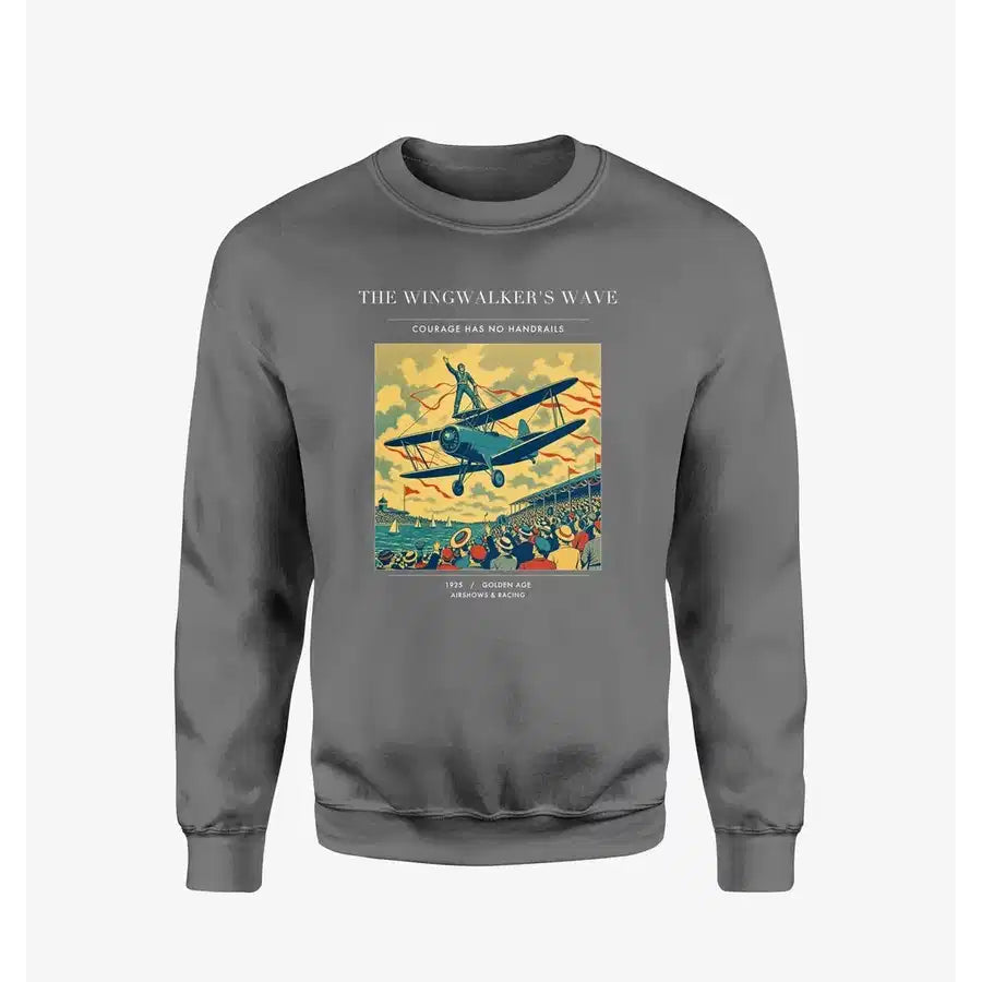 VINTAGE G4157 - The Wingwalker's Wave - Designed Sweatshirts design on gray