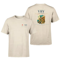 Thumbnail for Visby Airport (VBY) design printed on beige double-side t-shirt