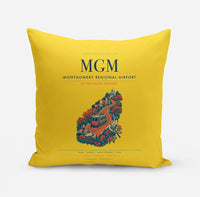 Thumbnail for Montgomery Regional Airport (MGM) design on yellow pillow