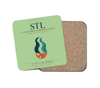 Thumbnail for St. Louis Lambert International Airport (STL) design on light green 1 piece coaster