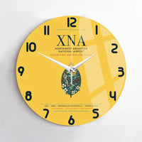 Thumbnail for Northwest Arkansas National Airport (XNA) design on yellow no frame wall clock