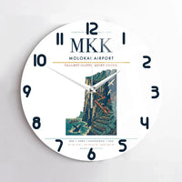 Thumbnail for Molokai Airport (MKK) design on white no frame wall clock