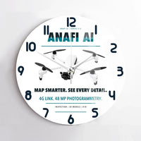 Thumbnail for Parrot ANAFI Ai design on white no frame wall clock