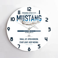 Thumbnail for Cessna Citation Mustang design on white no frame wall clock