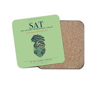 Thumbnail for San Antonio International Airport (SAT) design on light green 1 piece coaster