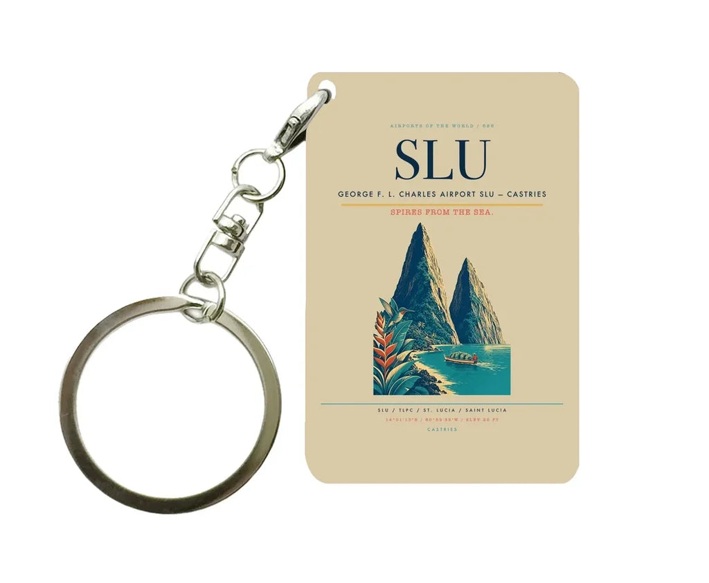 George F. L. Charles Airport (SLU) design on beige key chain