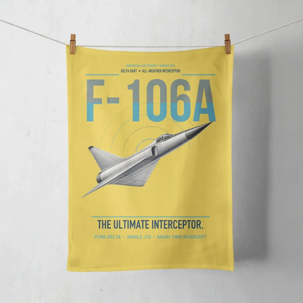 F-106A Delta Dart design on yellow towel