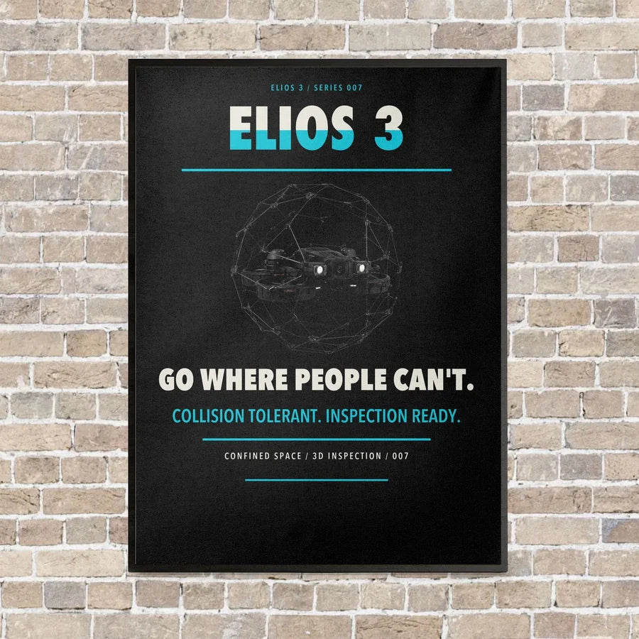 Flyability Elios 3 vertical canvas print - framed - black background