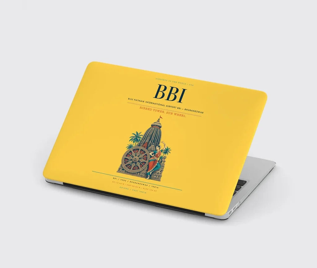 Biju Patnaik International Airport (BBI) design on yellow MacBook case