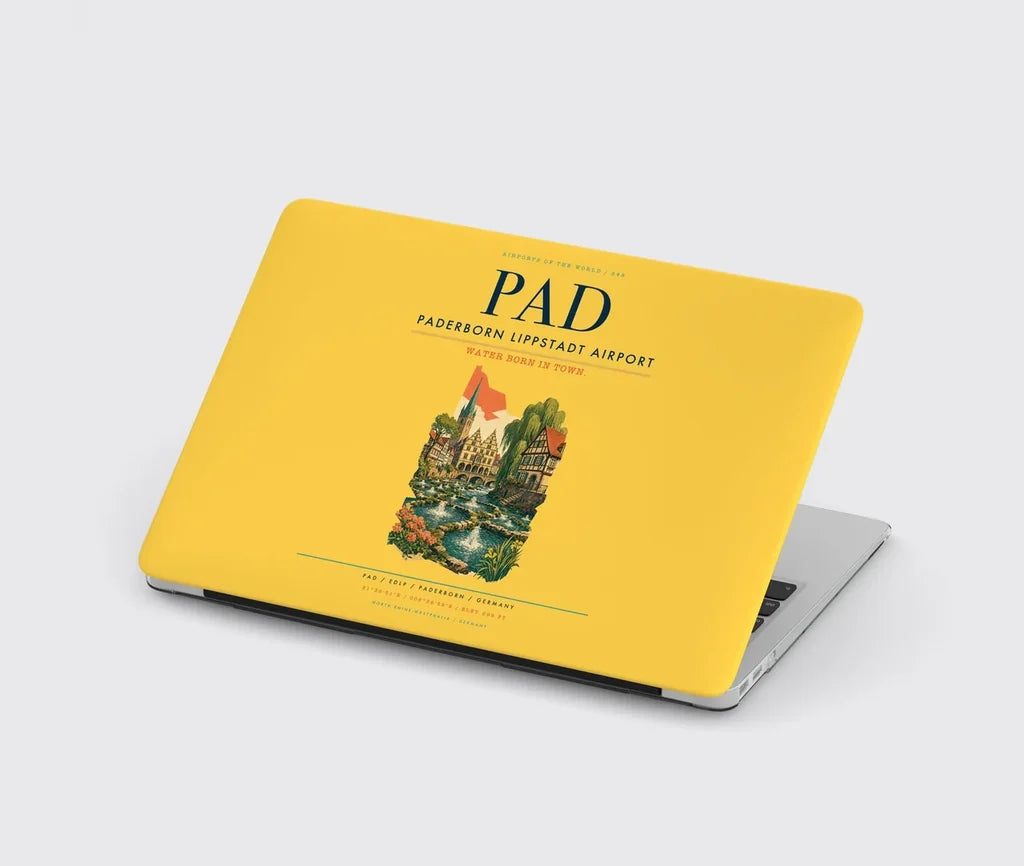Paderborn Lippstadt Airport (PAD) design on yellow MacBook case