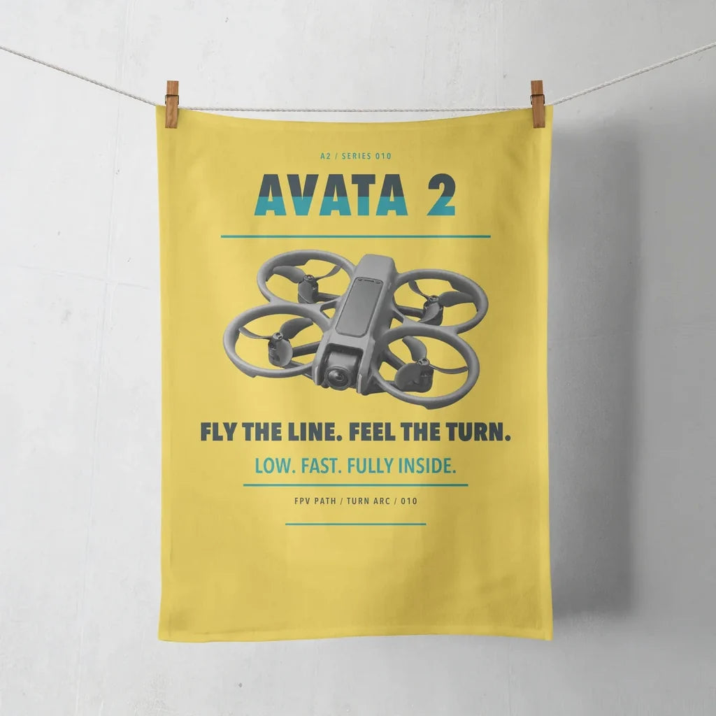 DJI Avata 2 design on yellow towel