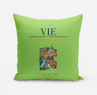 Thumbnail for Vienna Airport (VIE) design on light green pillow