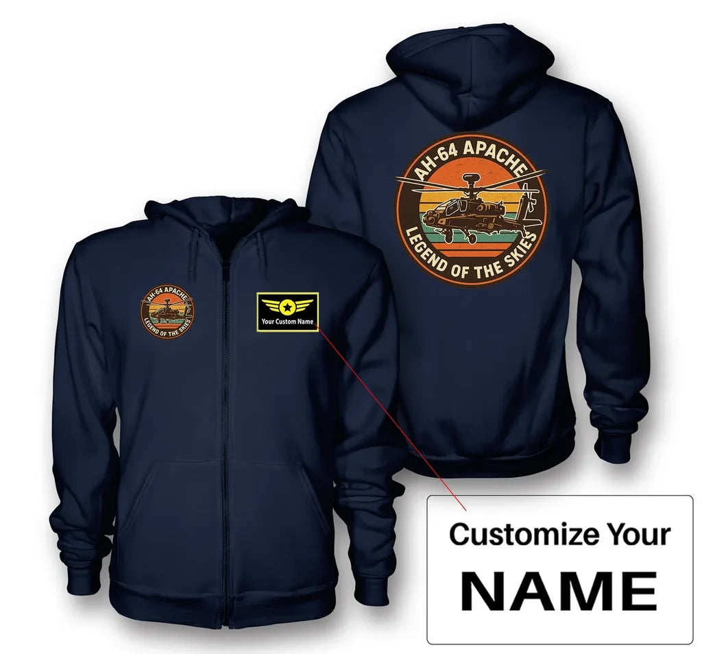 Customisable Retro Apache AH-64 Hoodie - view 3