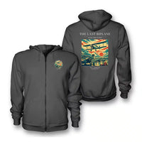 Thumbnail for VINTAGE G4054 - The Last Biplane - Premium Zipped Hoodie design on darkgray