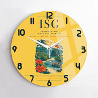 Thumbnail for Painushima Ishigaki Airport (ISG) design on yellow no frame wall clock