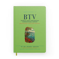 Thumbnail for Patrick Leahy Burlington International Airport (BTV) design on light green notebook