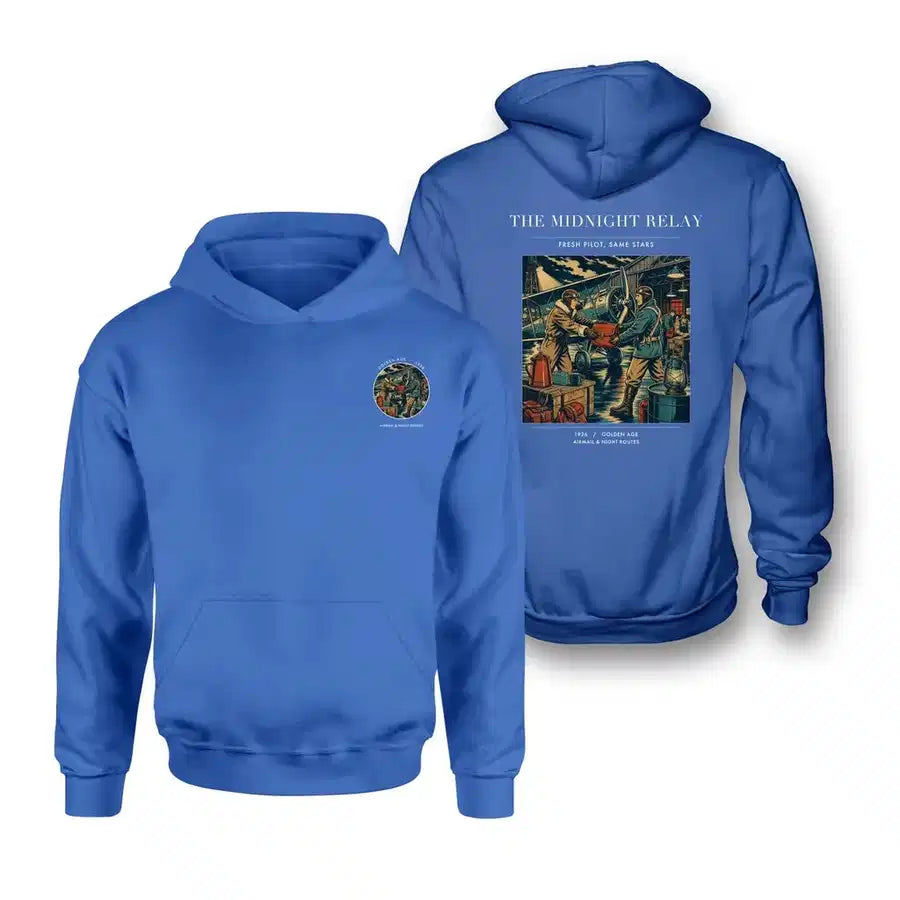 VINTAGE G4149 - The Midnight Relay - Double-Side Hoodie design on blue double side
