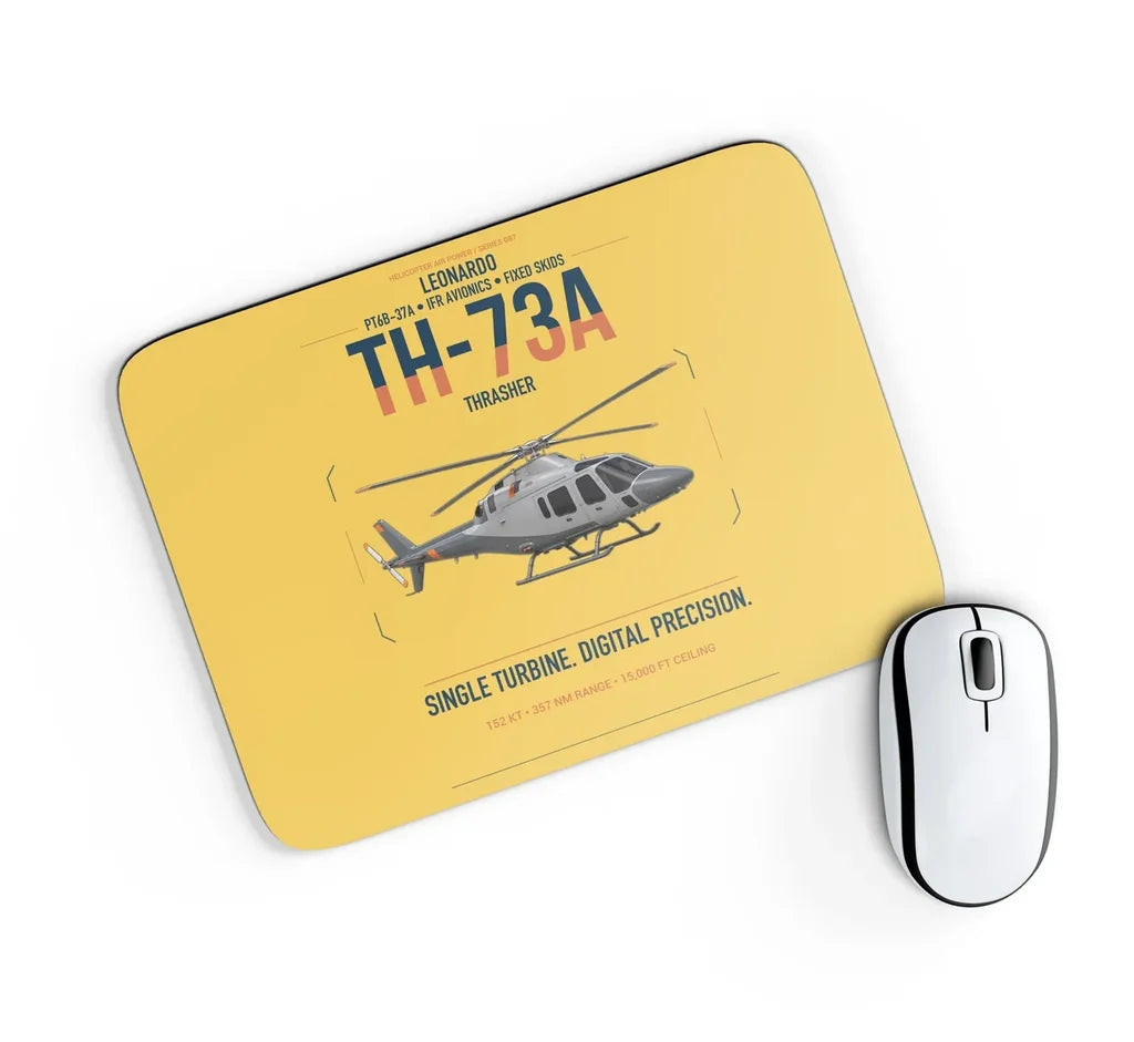 Leonardo TH-73A Thrasher design on yellow rectangle mouse pad