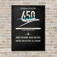 Thumbnail for Cessna Citation 650 - Citation III vertical canvas print - framed - black background