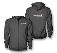 Thumbnail for Hawaiian Airlines logo on dark gray zipped hoodie