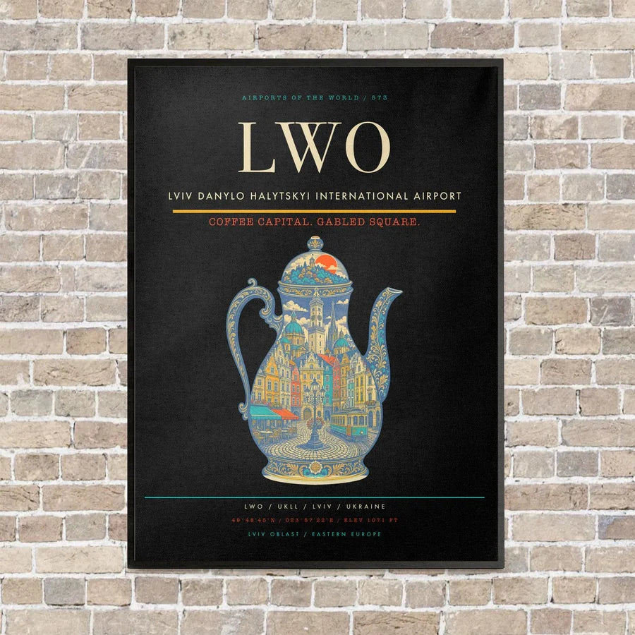 Lviv Danylo Halytskyi International Airport LWO - Canvas Framed - Black