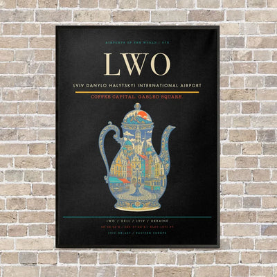 Lviv Danylo Halytskyi International Airport LWO - Canvas Framed - Black