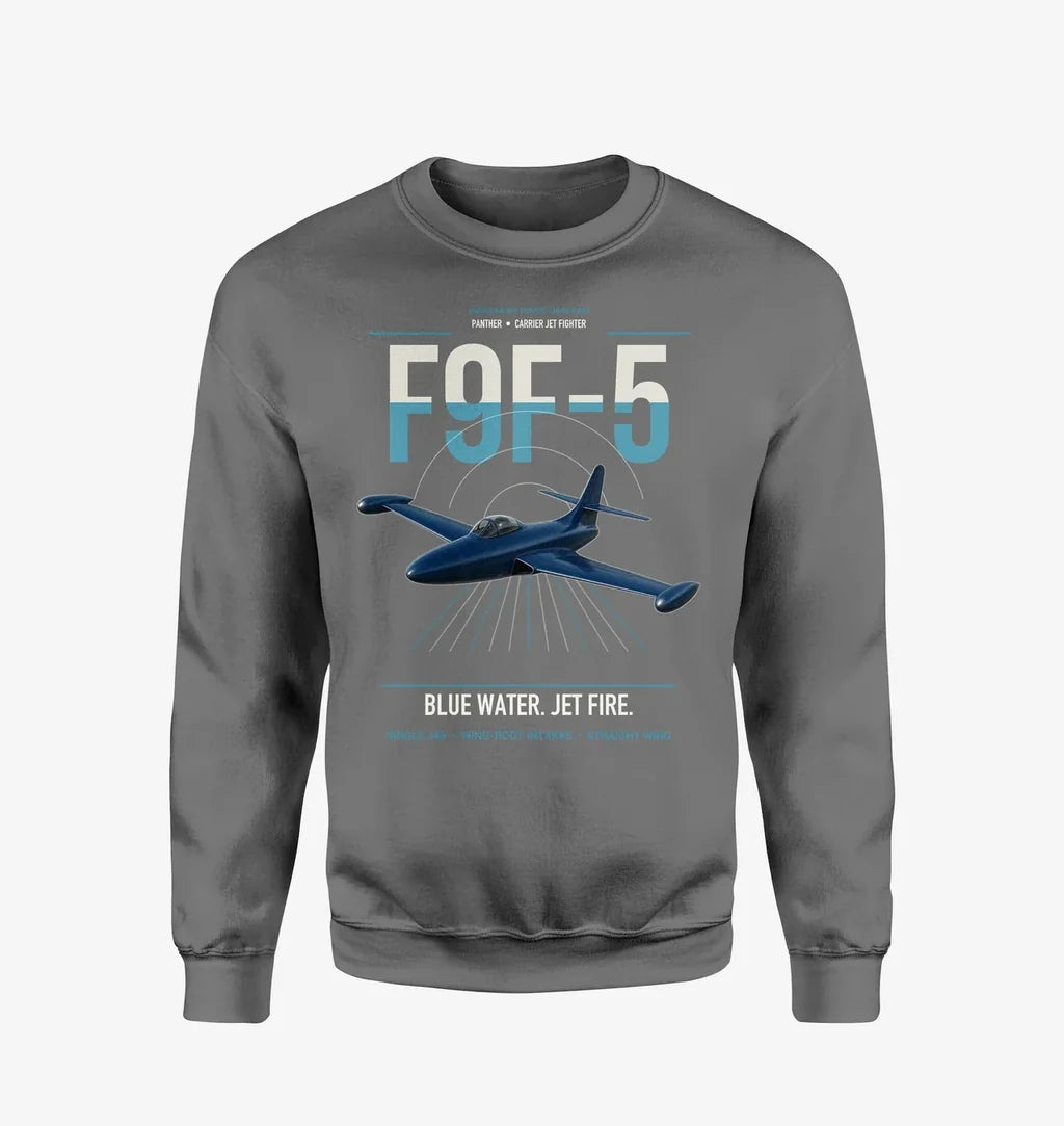 F9F-5 Panther design on gray sweatshirt
