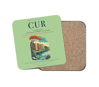 Thumbnail for Curaçao International Airport (CUR) design on light green 1 piece coaster