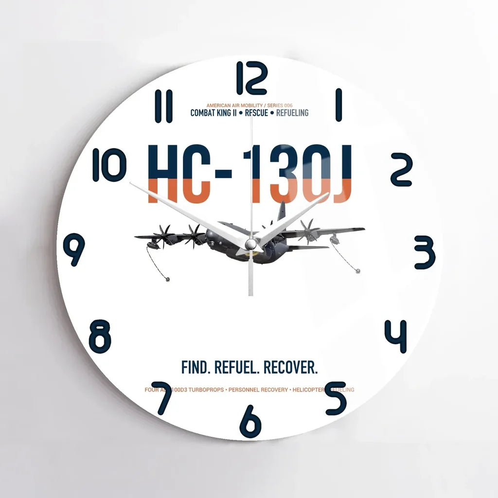 HC-130J COMBAT KING II design on white no frame wall clock