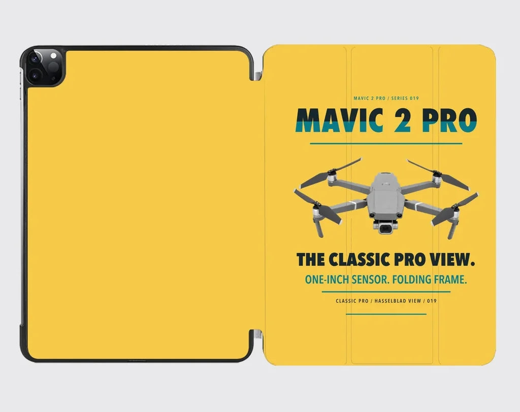 DJI Mavic 2 Pro design on yellow ipad tablet case