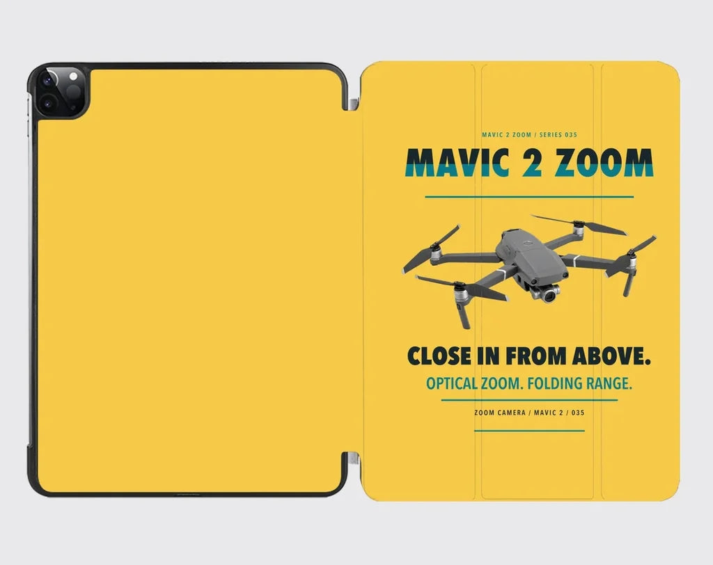 DJI Mavic 2 Zoom design on yellow ipad tablet case