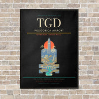 Thumbnail for Podgorica Airport TGD - Canvas Framed - Black