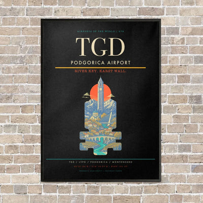 Podgorica Airport TGD - Canvas Framed - Black