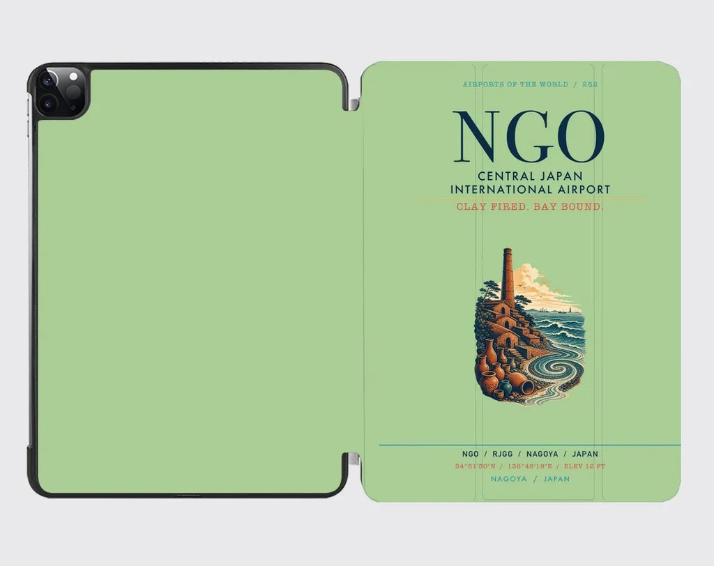 Central Japan International Airport (NGO) design on light green ipad tablet case