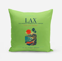 Thumbnail for Los Angeles International Airport (LAX) design on light green pillow