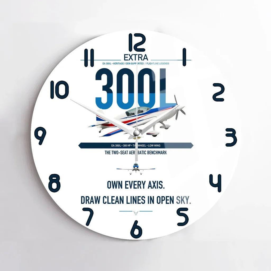 Extra 300L design on white no frame wall clock