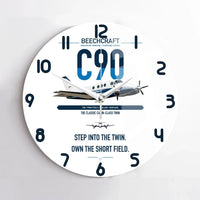 Thumbnail for Beechcraft King Air C90 design on white no frame wall clock