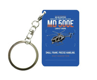 Thumbnail for MD Helicopters MD 500E design on blue designed key chain, double-side print